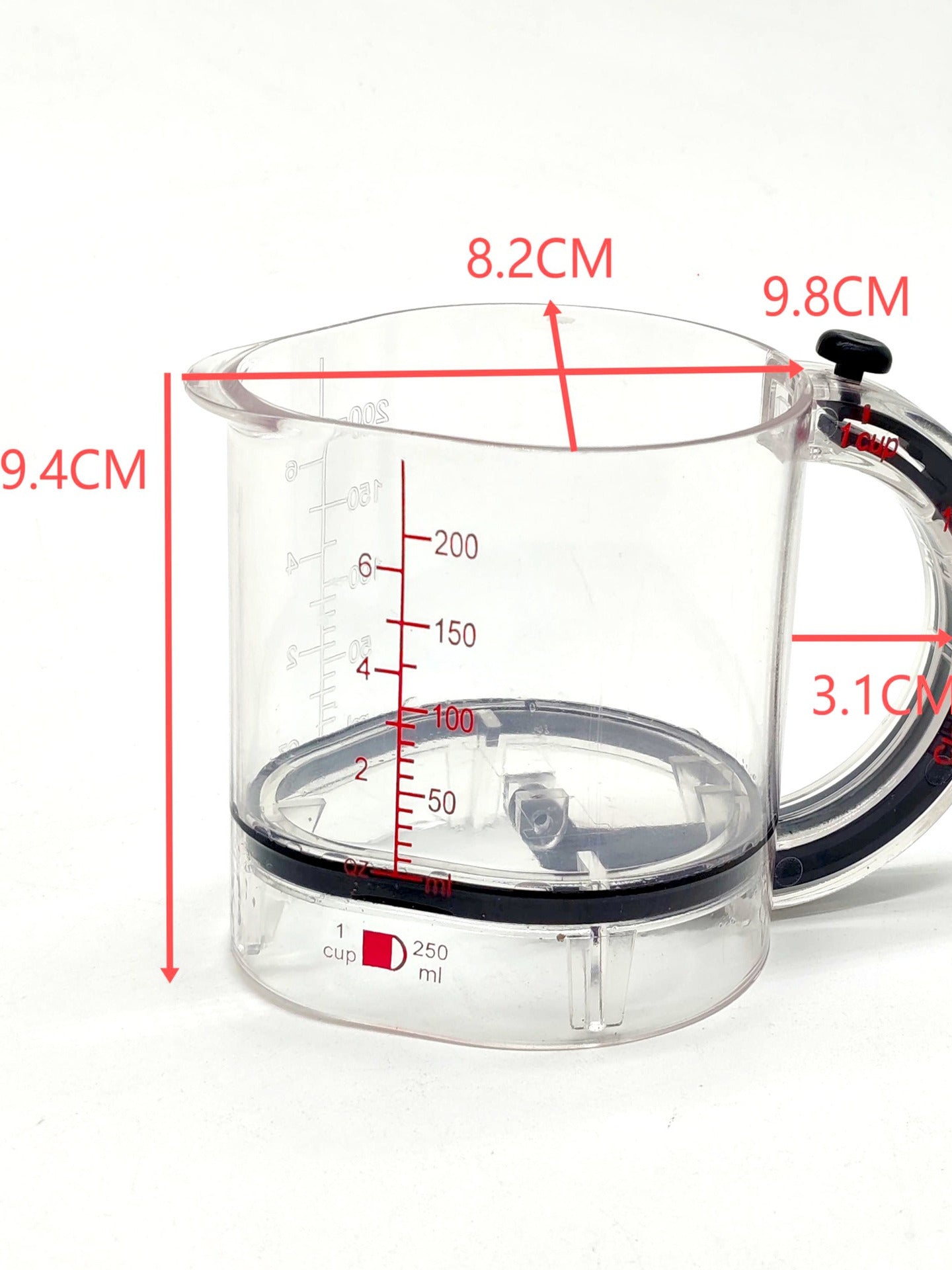 Household adjustable measuring cup