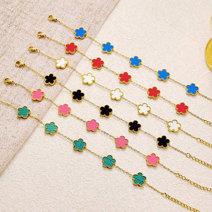 Titanium Steel Clover Flower Bracelet