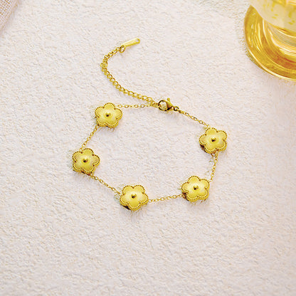 Titanium Steel Clover Flower Bracelet