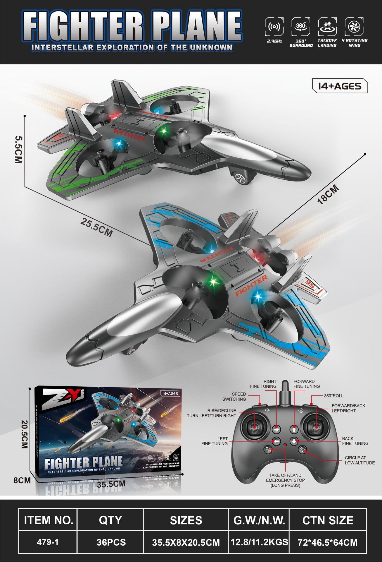 Foam Remote Control Drone with Stunt Flight