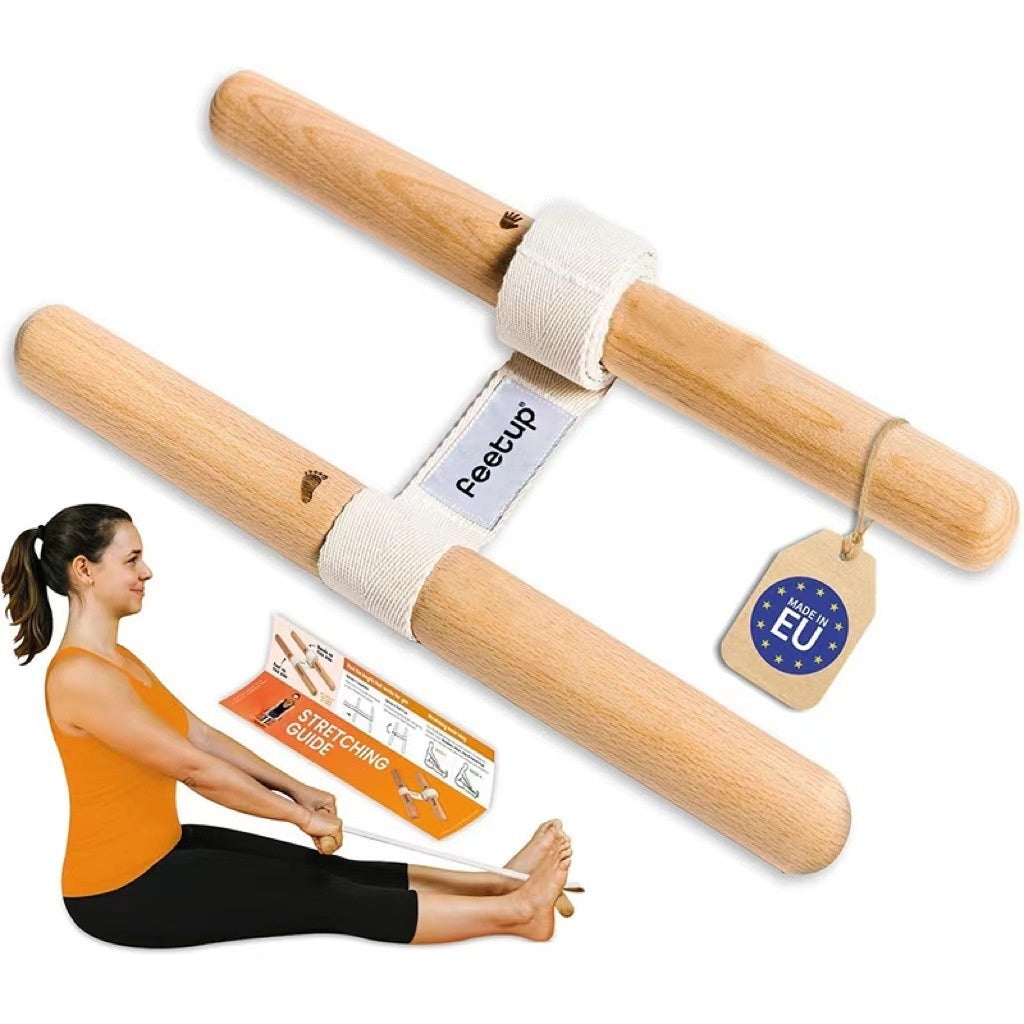 Beech Handle Resistance Band Portable Stretch Stick Yoga