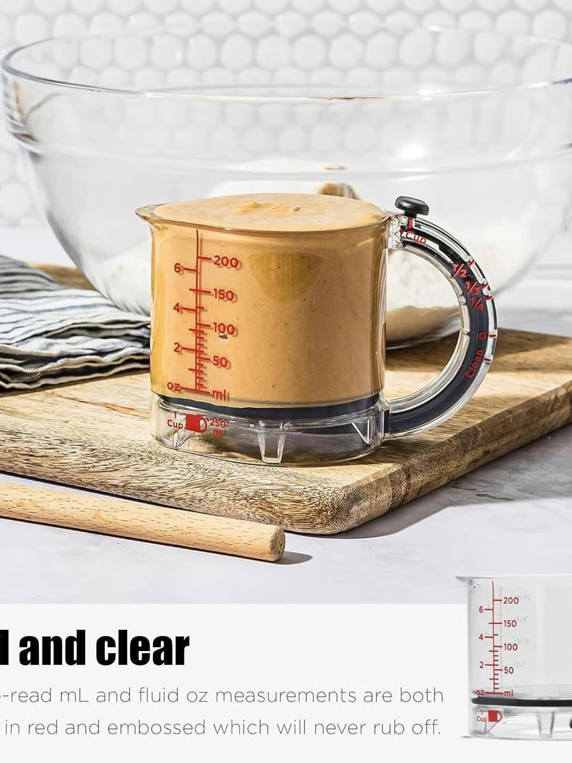 Household adjustable measuring cup