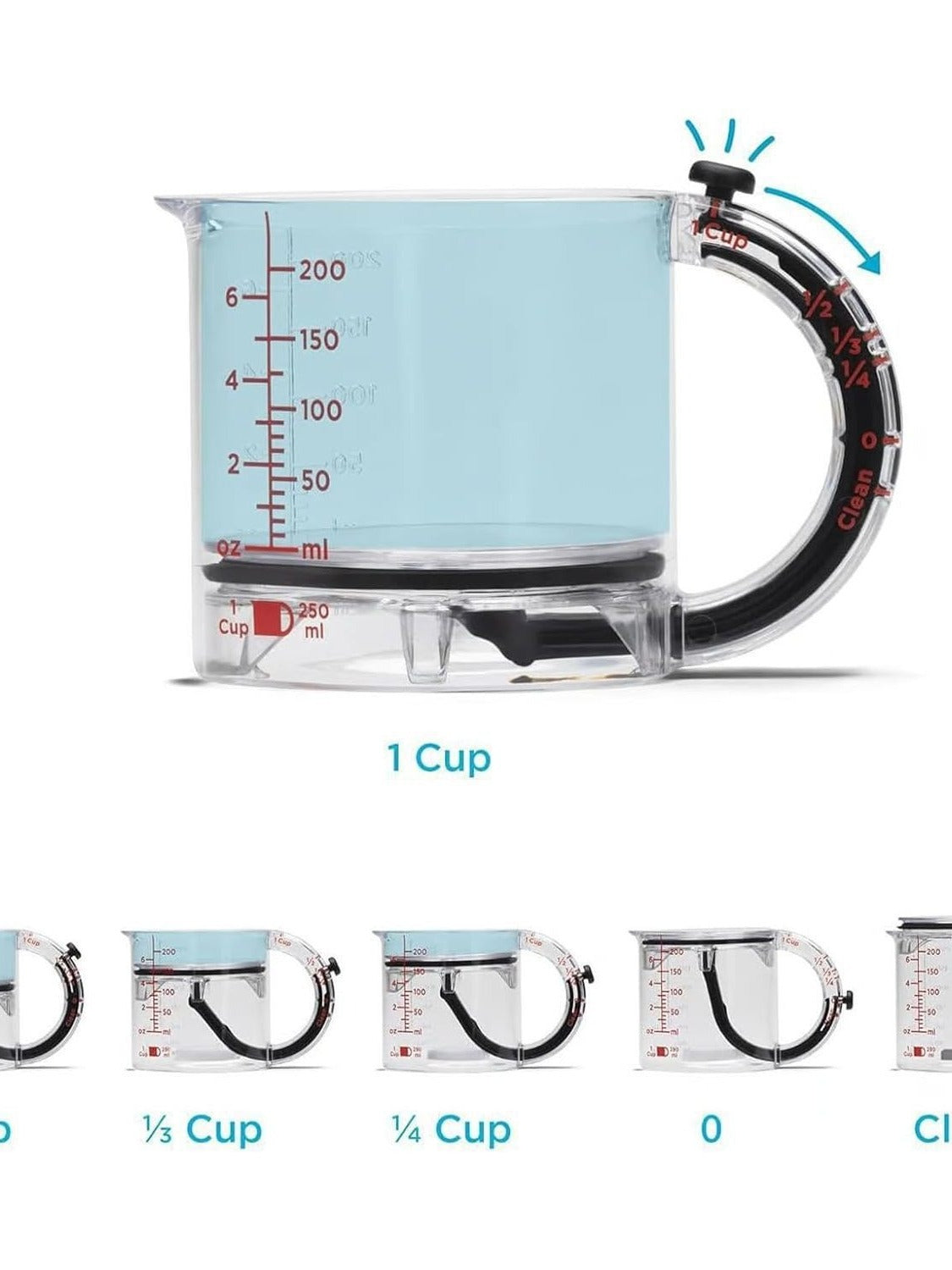 Household adjustable measuring cup