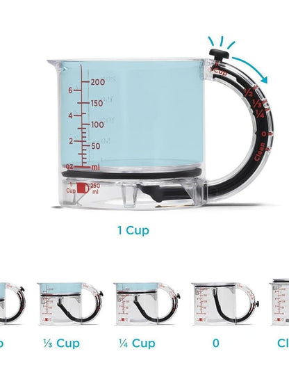 Household adjustable measuring cup