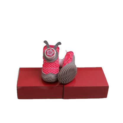 Pet shoes with fabric buttons, 4 pieces per pack