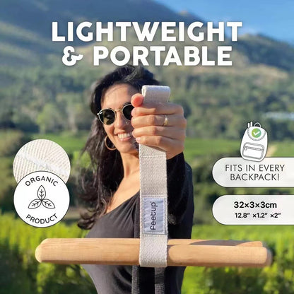 Beech Handle Resistance Band Portable Stretch Stick Yoga