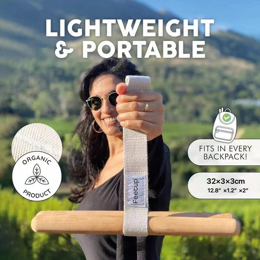 Beech Handle Resistance Band Portable Stretch Stick Yoga