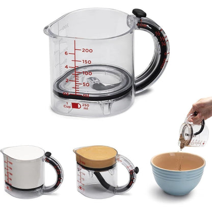 Household adjustable measuring cup