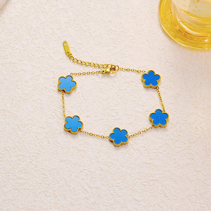 Titanium Steel Clover Flower Bracelet