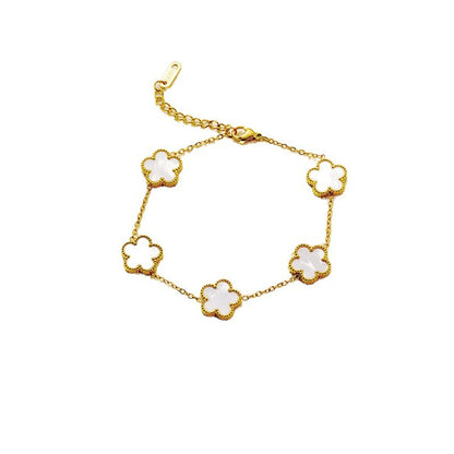 Titanium Steel Clover Flower Bracelet