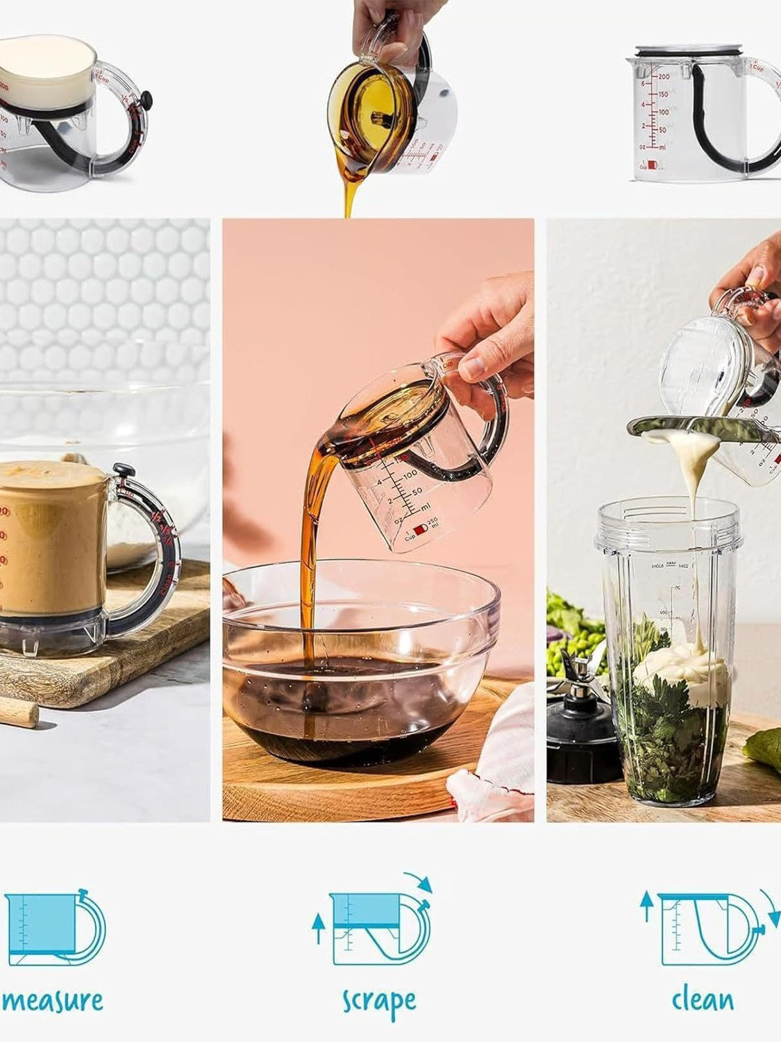 Household adjustable measuring cup