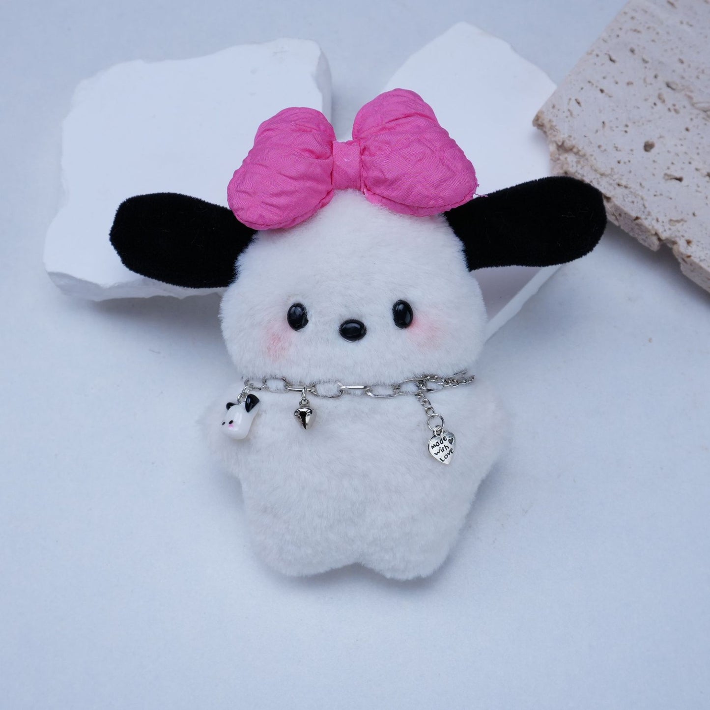 Cute Squeaky Pacha Dog Plush Doll Keychain Toy