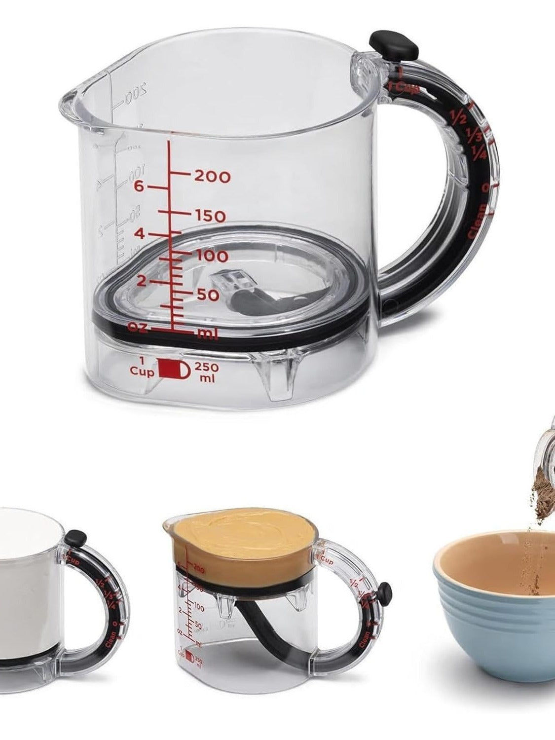 Household adjustable measuring cup